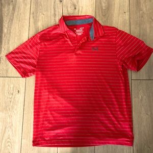Under Armour Playoff Golf Polo Red/Gray stripe Size L